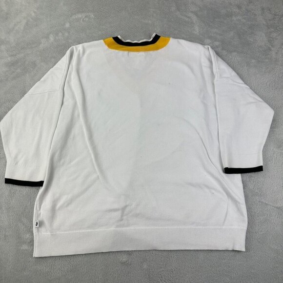 Karl Lagerfeld White V Neck knit Shirt Men’s Size Large Relaxation Oversized - Picture 8 of 12